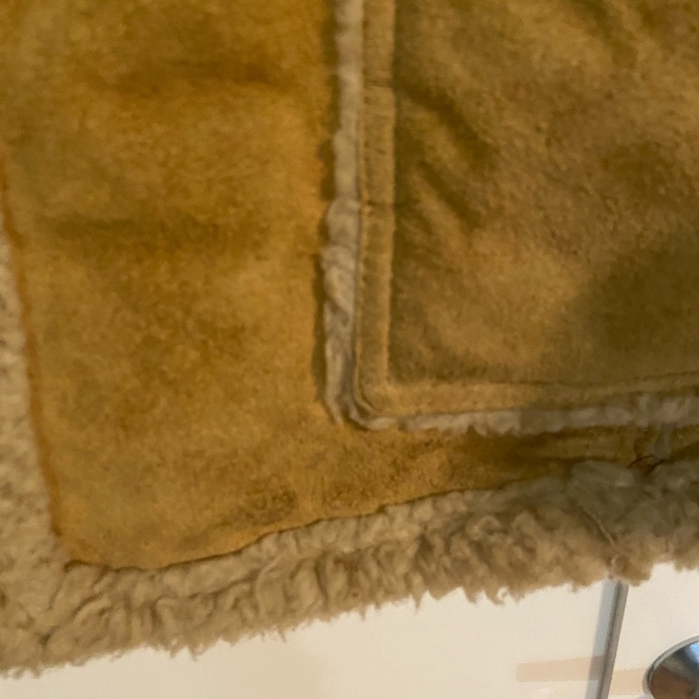 Sears Mustard-Tan Shearling-Trim Suede Western Jacket Sz 42R - Picture 4 of 10